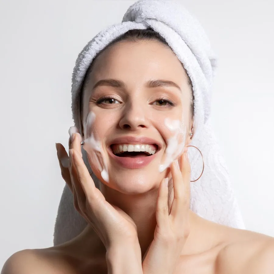 Beautiful Young asian Woman with Clean Fresh Skin, on white background, Face care, Facial treatment, Cosmetology, beauty and spa, Asian women portrait